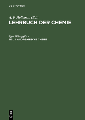 Lehrbuch der Chemie / Anorganische Chemie von Wiberg,  Egon