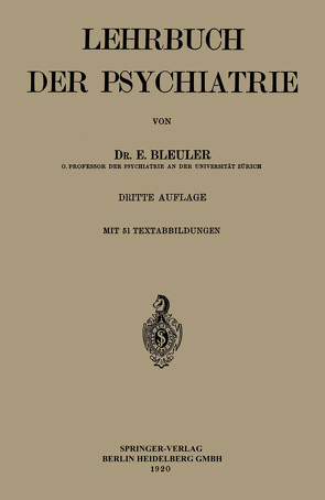 Lehrbuch der Psychiatrie von Bleuler,  Eugen