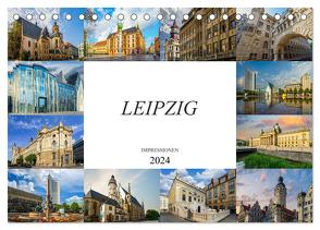Leipzig Impressionen (Tischkalender 2024 DIN A5 quer), CALVENDO Monatskalender von Meutzner,  Dirk