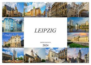 Leipzig Impressionen (Wandkalender 2024 DIN A2 quer), CALVENDO Monatskalender von Meutzner,  Dirk