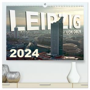 Leipzig von Oben 2024 (hochwertiger Premium Wandkalender 2024 DIN A2 quer), Kunstdruck in Hochglanz von Bokov,  Alex