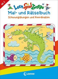 LernSpielZwerge – Mal- und Rätselbuch – Schwungübungen und Koordination von Labuch,  Kristin