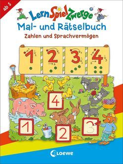 LernSpielZwerge – Mal- und Rätselbuch – Zahlen und Sprachvermögen von Labuch,  Kristin