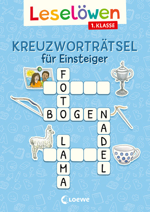 Leselöwen Kreuzworträtsel für Einsteiger – 1. Klasse (Himmelblau) von Merle,  Katrin