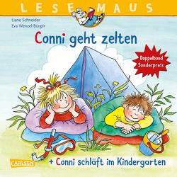 LESEMAUS 205: „Conni geht zelten“ + „Conni schläft im Kindergarten“ Conni Doppelband von Schneider,  Liane, Wenzel-Bürger,  Eva