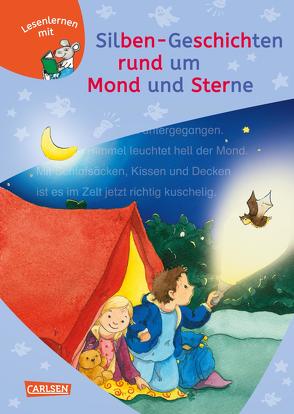 LESEMAUS zum Lesenlernen Sammelbände: Silben-Geschichten rund um Mond und Sterne von Ebert,  Anne, Elitez,  Marion, Kraushaar,  Sabine, Leberer,  Sigrid, Mechtel,  Manuela, Rudel,  Imke, Scheffler,  Ursel, Schwenker,  Antje, Tielmann,  Christian, Wagenhoff,  Anna