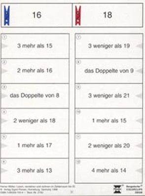 Lesen, verstehen und rechnen im Zahlenraum bis 25 von Müller,  Heiner