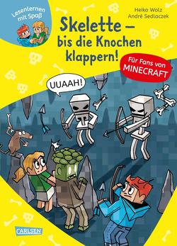 Lesenlernen mit Spaß – Minecraft 7: Skelette – bis die Knochen klappern! von Sedlaczek,  André, Wolz,  Heiko