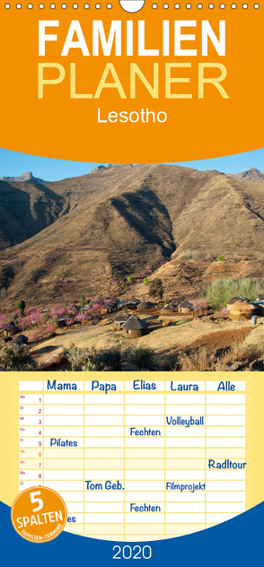 Lesotho – Familienplaner hoch (Wandkalender 2020 , 21 cm x 45 cm, hoch) von Scholz,  Frauke