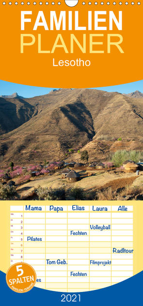 Lesotho – Familienplaner hoch (Wandkalender 2021 , 21 cm x 45 cm, hoch) von Scholz,  Frauke