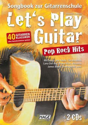 Let’s Play Guitar Pop Rock Hits mit 2 CDs von Hage,  Helmut