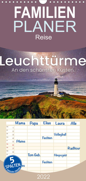 Familienplaner Leuchttürme – An den schönsten Küsten. (Wandkalender 2022 , 21 cm x 45 cm, hoch) von SF