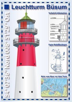 Leuchtturm Büsum – Se’h’karte und Papier-Modellbaubogen von Drewes,  Rolf, Niemeyer,  Enrico
