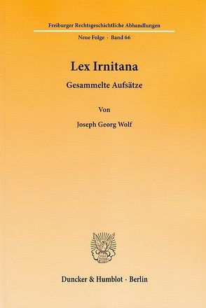 Lex Irnitana. von Wolf,  Joseph Georg