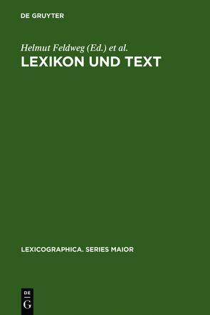 Lexikon und Text von Feldweg,  Helmut, Hinrichs,  Erhard W.