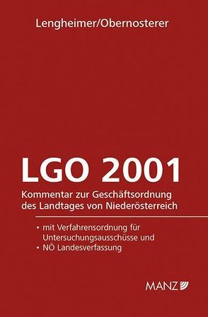 Geschäftsordnung – LGO 2001 von Lengheimer,  Karl, Obernosterer,  Thomas