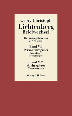 Lichtenberg Briefwechsel Bd. 5: Register von Heerde,  Hans-Joachim, Joost,  Ulrich, Lichtenberg,  Georg Christoph