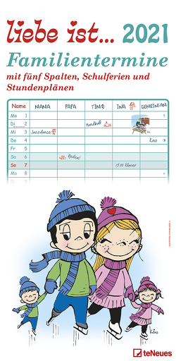 liebe ist… 2021 Familienplaner – Familien-Timer – Termin-Planer – Kinder-Kalender – Familien-Kalender – 22×45 von Casali,  Kim