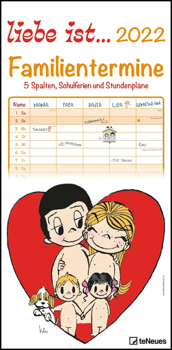liebe ist… 2022 Familienplaner – Familien-Timer – Termin-Planer – Kinder-Kalender – Familien-Kalender – 22×45 von Casali,  Kim