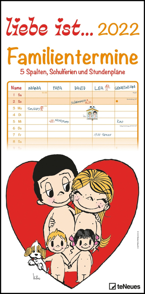 liebe ist… 2022 Familienplaner – Familien-Timer – Termin-Planer – Kinder-Kalender – Familien-Kalender – 22×45 von Casali,  Kim