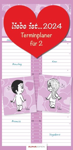 liebe ist… Terminplaner für 2 2024 – Familien-Timer – Termin-Planer – Paar-Kalender – Familien-Kalender – 22×45