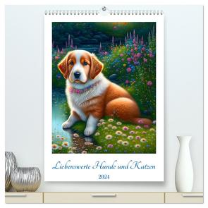 Liebenswerte Hunde und Katzen (hochwertiger Premium Wandkalender 2024 DIN A2 hoch), Kunstdruck in Hochglanz von Beuck,  Angelika