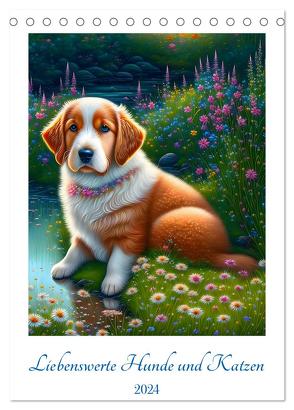 Liebenswerte Hunde und Katzen (Tischkalender 2024 DIN A5 hoch), CALVENDO Monatskalender von Beuck,  Angelika