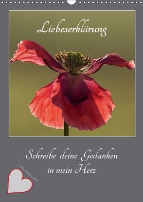 Liebeserklärung – Schreibe deine Gedanken in mein Herz (Wandkalender 2018 DIN A3 hoch) von Schörkhuber,  Johann