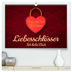 Liebesschlösser, Ich liebe Dich (hochwertiger Premium Wandkalender 2024 DIN A2 quer), Kunstdruck in Hochglanz von Scherf,  Dietmar