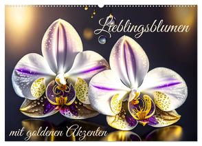 Lieblingsblumen mit goldenen Akzenten (Wandkalender 2024 DIN A2 quer), CALVENDO Monatskalender von Bönner,  Marion