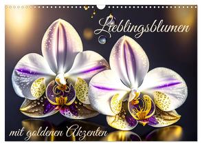 Lieblingsblumen mit goldenen Akzenten (Wandkalender 2024 DIN A3 quer), CALVENDO Monatskalender von Bönner,  Marion