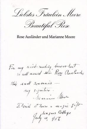 Liebstes Fräulein Moore – Beautiful Rose von Ausländer,  Rose, Bauer,  Matthias, Braun,  Helmut, Hesse,  Eva, Moore,  Marianne