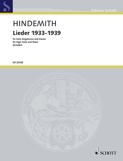 Lieder 1933-1939 von Hindemith,  Paul, Schader,  Luitgard