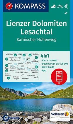 KOMPASS Wanderkarte Lienzer Dolomiten, Lesachtal, Karnischer Höhenweg von KOMPASS-Karten GmbH