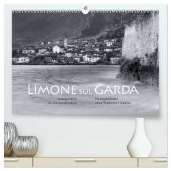 Limone sul Garda schwarzweiß (hochwertiger Premium Wandkalender 2024 DIN A2 quer), Kunstdruck in Hochglanz von Herzog,  www.bild-erzaehler.com,  Thomas