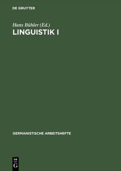 Linguistik I von Bühler,  Hans