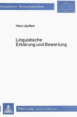Linguistische Erklärung und Bewertung von Janssen,  Hero