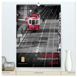 Lissabon Straßen im Licht (hochwertiger Premium Wandkalender 2024 DIN A2 hoch), Kunstdruck in Hochglanz von Urbach,  Robert