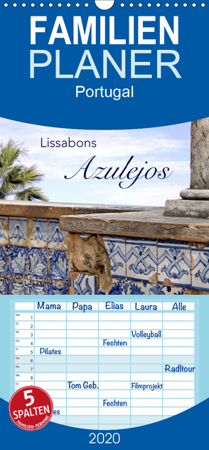 Lissabons Azulejos – Familienplaner hoch (Wandkalender 2020 , 21 cm x 45 cm, hoch) von Rütten,  Kristina