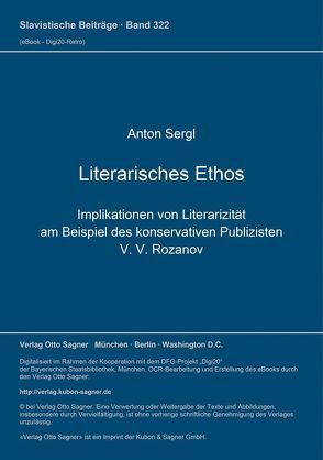 Literarisches Ethos von Sergl,  Anton