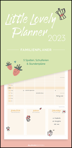 Little Lovely Planner 2023 Familienplaner – Familien-Timer – Termin-Planer – Kinder-Kalender – Familien-Kalender – 22×45