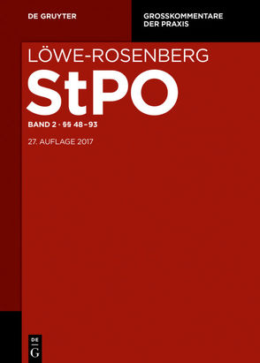 Löwe-Rosenberg. Die Strafprozeßordnung und das Gerichtsverfassungsgesetz / §§ 48-93 von Bertheau,  Camilla, Ignor,  Alexander, Krause,  Daniel M.