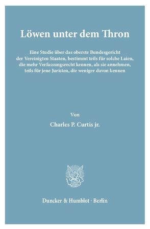 Löwen unter dem Thron. von Curtis,  Charles P. jr.