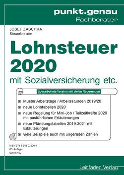 Lohnsteuer 2020 von Josef,  Zaschka