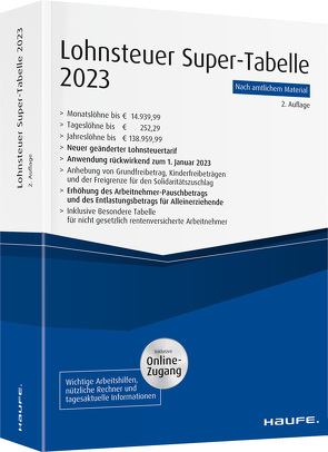 Lohnsteuer-Supertabelle 2023 plus Onlinezugang