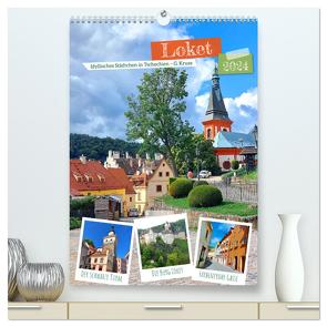 Loket – Idyllisches Städtchen in Tschechien (hochwertiger Premium Wandkalender 2024 DIN A2 hoch), Kunstdruck in Hochglanz von Kruse,  Gisela