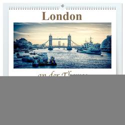 London an der Themse (hochwertiger Premium Wandkalender 2024 DIN A2 quer), Kunstdruck in Hochglanz von Wenske,  Steffen