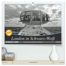 London in Schwarz-Weiß (hochwertiger Premium Wandkalender 2024 DIN A2 quer), Kunstdruck in Hochglanz von Brehm - frankolor.de,  Frank