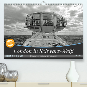 London in Schwarz-Weiß (Premium, hochwertiger DIN A2 Wandkalender 2023, Kunstdruck in Hochglanz) von Brehm - frankolor.de,  Frank