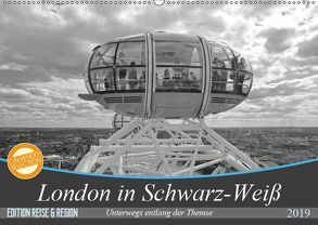 London in Schwarz-Weiß (Wandkalender 2019 DIN A2 quer) von Brehm - frankolor.de,  Frank